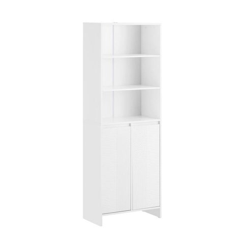 Sobuy Colonne De Salle De Bain à deux portes - Blanc - 60x30x170cm - Moderne - BZR155-W