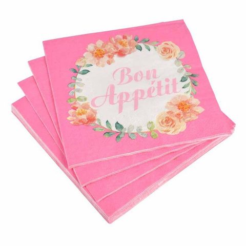 Homea Lot de 20 Serviettes en Papier Fleurs 33x33cm