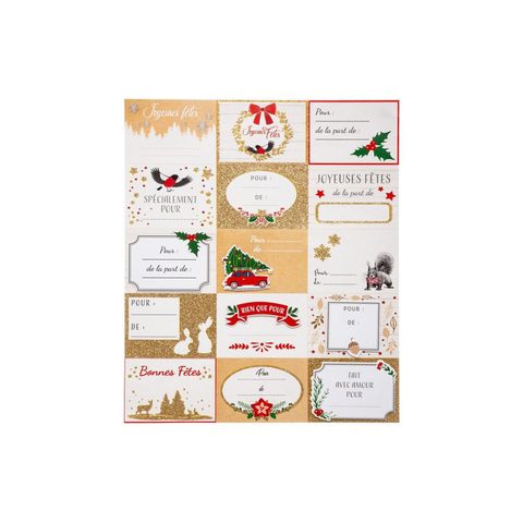 Feeric Light & Christmas Lot de 15 Étiquettes Cadeaux Paquet 25cm