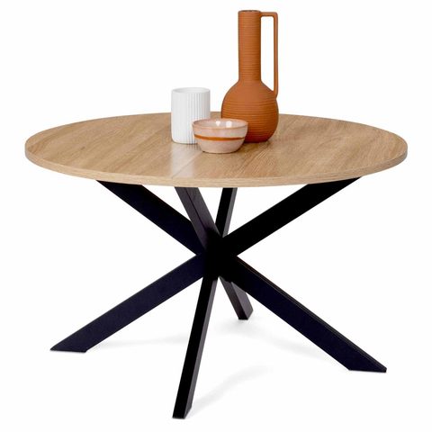 Id Market Table basse ronde alix 70 cm pied araignée bois