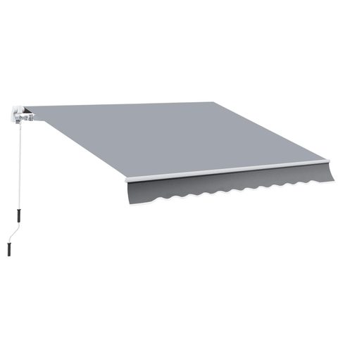 Outsunny Store banne manuel rétractable alu. polyester imperméabilisé haute densité 4 x 2,5 m