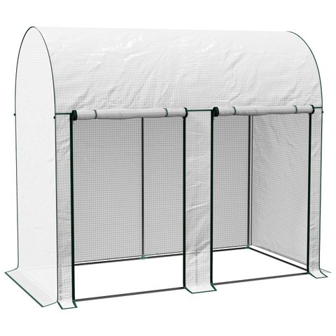 Outsunny Serre de jardin 2 m² serre à tomates 2 portes acier PE