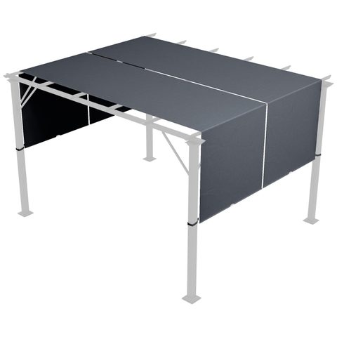 Outsunny Lot de 2 toiles de rechange pergola rétractable 3 x 3 m polyester anti-UV30+