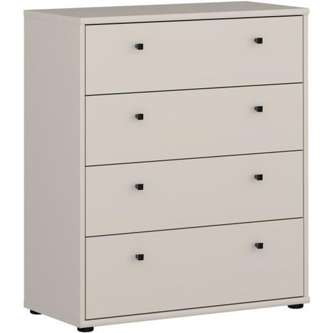 Market24 Commode TEMPRA 4 Tiroirs - Décor cachemire – L 73 7 × P 34 8 × H 85 5 cm
