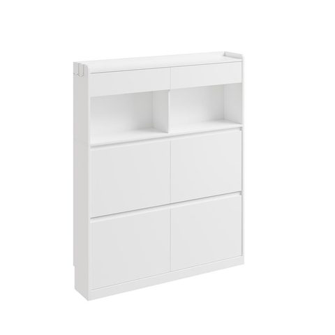 Sobuy Armoire à chaussures étroite blanche 98x19x120 cm fsr224-e-w