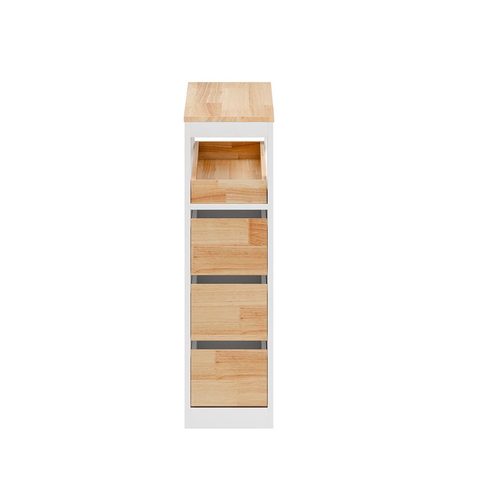 Sobuy Meuble bas de salle de bain à trois tiroirs - Blanc - 65x23x82cm - Minimaliste - BZR54-IV-NW