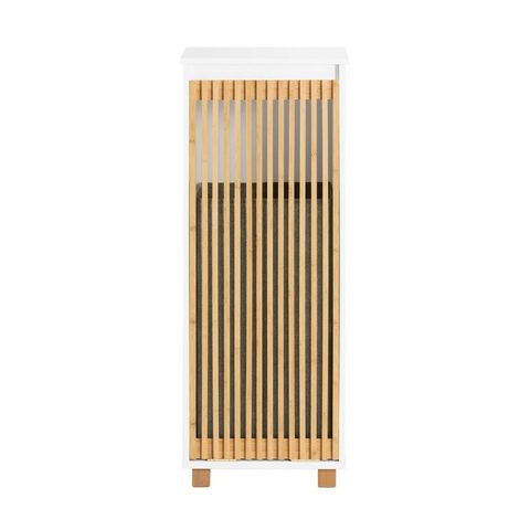 Sobuy Meuble De Buanderie à une porte - Blanc - 33x32x85cm - Nordique - BZR126-W