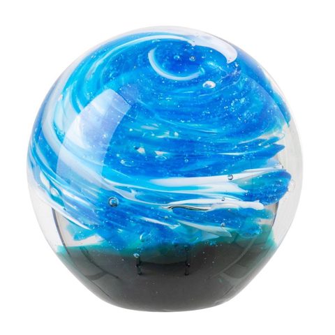 J-line Presse-Papier Boule en Verre Volute Marin 10cm