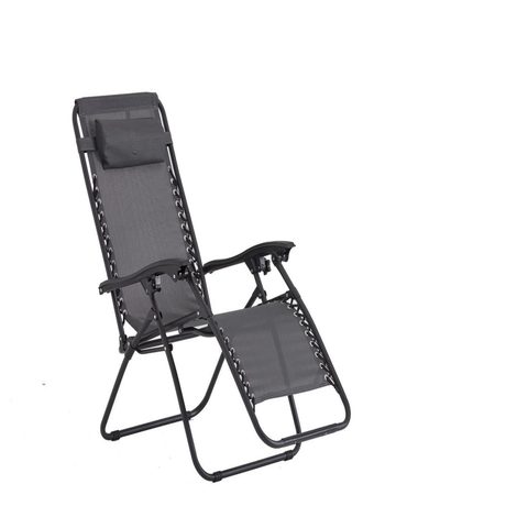 Concept Usine Transat inclinable noir et gris foncé MANIHI