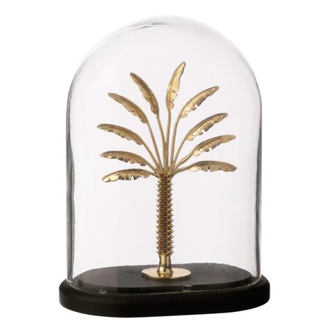 J-line Cloche Déco en Verre Palmier 22cm