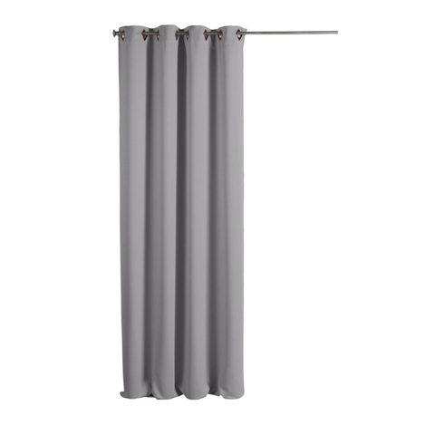 Eden Rideau a oeillets carres cocoon gris clair 140 x 260 cm