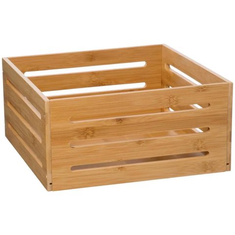 5Five Panier de rangement salle de bains en bambou l.31 x H.15 x P.31 cm