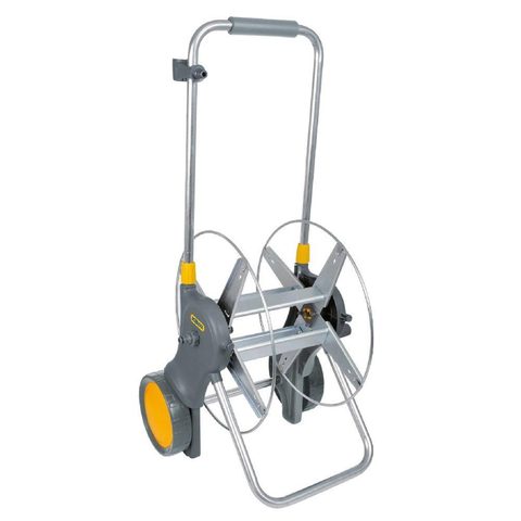 Hozelock Grand dévidoir chariot nu métallique qui permet de se déplacer facilement dans le jardin