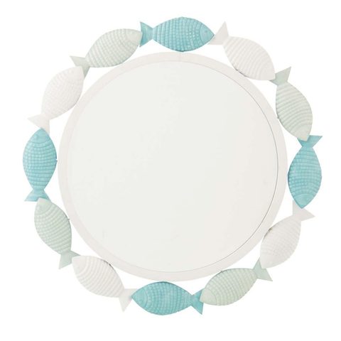 J-line Miroir Mural en Métal Poisson 76cm