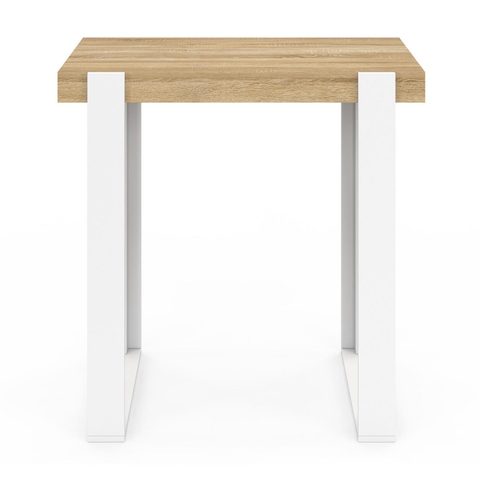 Id Market Table haute de bar phoenix bois et blanc 90 cm