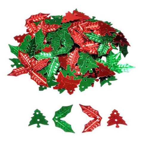 Artdesign Lot de Sequins Noël Houx & Sapins 40g