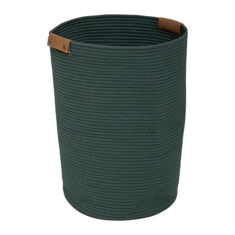 5Five Panier à linge 80L l.44 x L.44 x H.56 cm coloris vert ficus, Duo