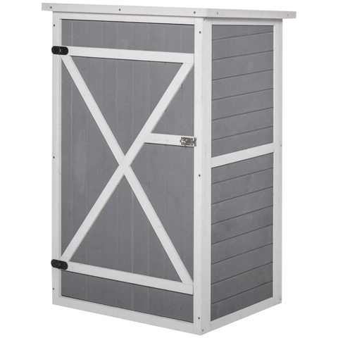 Outsunny Armoire abri de jardin remise pour outils - grande porte verrouillable loquet - 2 étagères - toit bitumé incliné bois de sapin