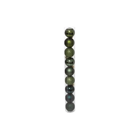 Feeric Light & Christmas Assortiment de boules de noël vert ∅60mm - 9 pièces