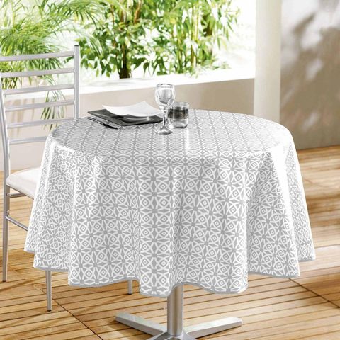 Douceur d'Intérieur Nappe ronde en toile cirée abaca 160cm