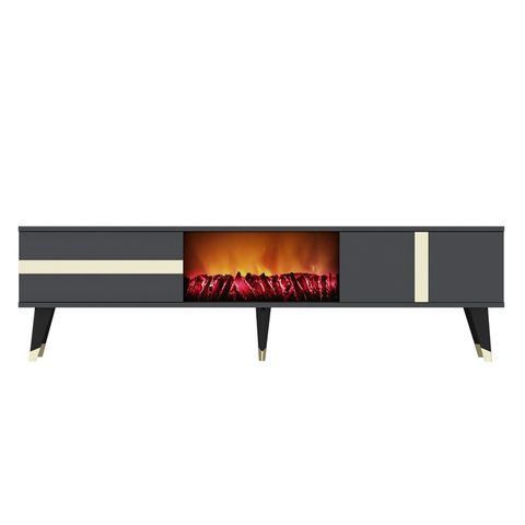 Concept Usine Meuble TV avec cheminée LED 150cm SUNY