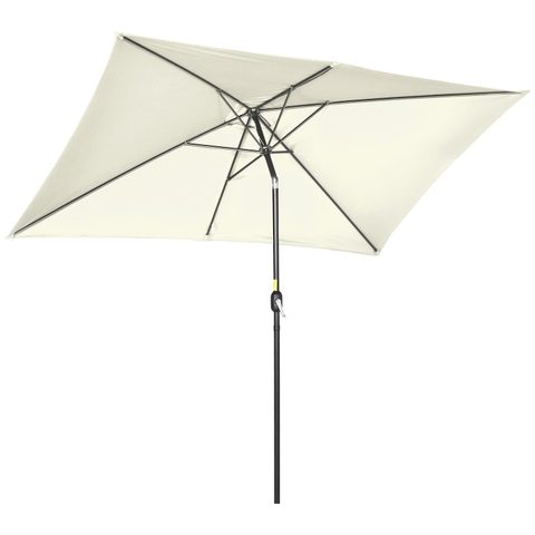 Outsunny Parasol inclinable rectangulaire métal polyester haute densité 2,95L x 1,95l x 2,4H m