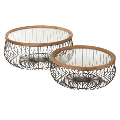 J-line Lot de 2 Tables Basses Design Loca 100cm