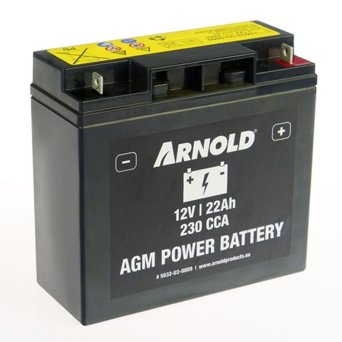 Arnold Batterie AZ109/AGM SLA/VRLA 12-22A pour tracteur tondeuse, + terminal droite