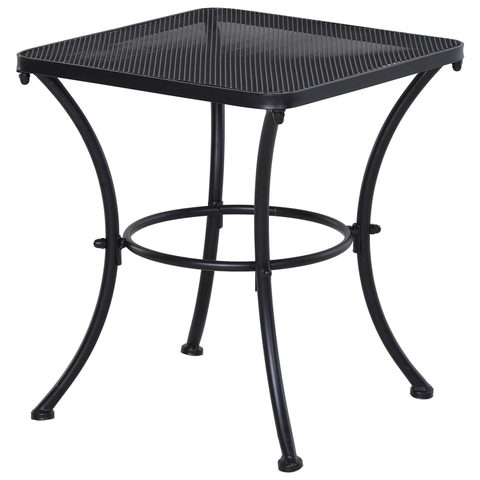 Outsunny Table basse carrée bistro de jardin dim. 45L x 45l x 50H cm piètement arqué plateau maillé métal époxy anticorrosion