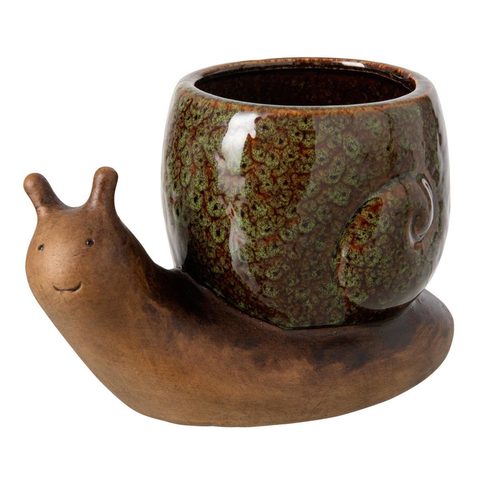J-line Cache-Pot Escargot en Grès Solal 20cm