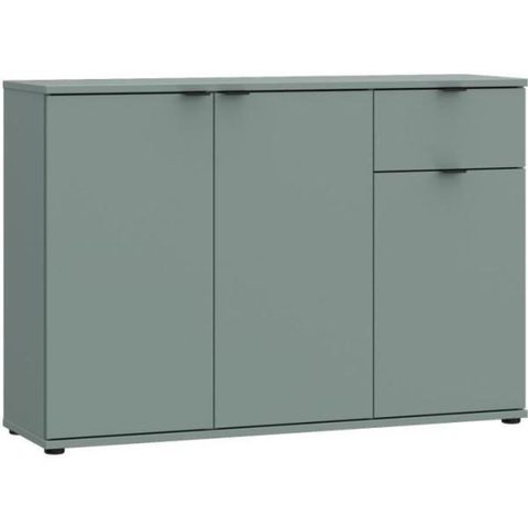 Market24 Buffet - GANYMEDE - 3 portes - 1 tiroir - Sauge - 119 8 x 34 1 x 82 3 cm