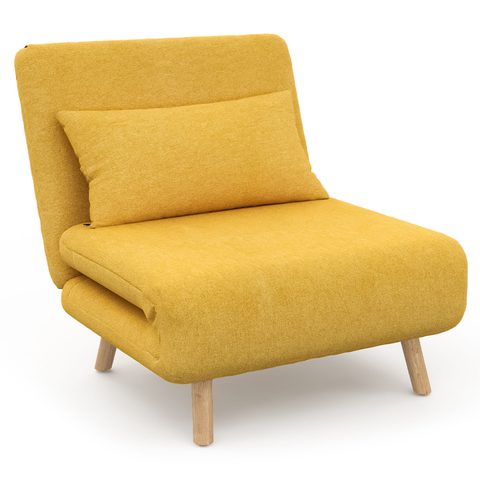 Id Market Fauteuil convertible romeo lit d'appoint 1 place 80x190 cm tissu