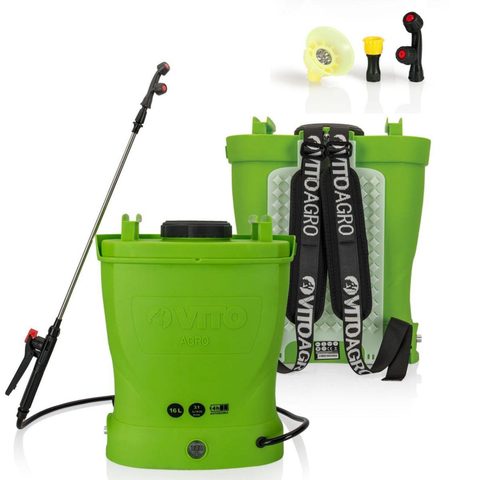 Vito Pulvérisateur de Jardin 16L à Batterie - Pulvérisateur Electrique 6 bars - Buses, Chargeur et Lance Télescopique Inclus
