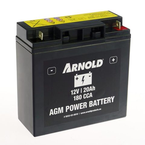 Arnold Batterie AZ110/AGM SLA/VRLA 12-20A pour tracteur tondeuse, + terminal droite