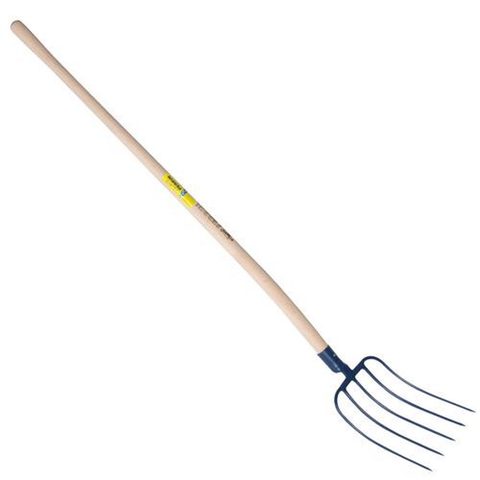 Outils Perrin Fourche fumier à douille 5 dents 29 cm manche pomme