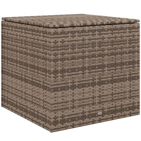 Outsunny C de jardin dim. 75L x 75l x 70H cm vérin pneumatique doublure intérieure résine tressée aspect rotin