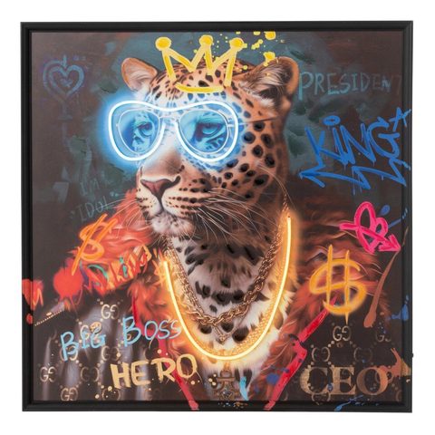 J-line Tableau à LED Jaguar 83x83cm