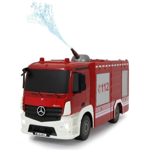 Jamara Camion De Pompiers Fire Fighter Mercedes-benz Antos A Moteur Electrique 1:26, Radiocommande