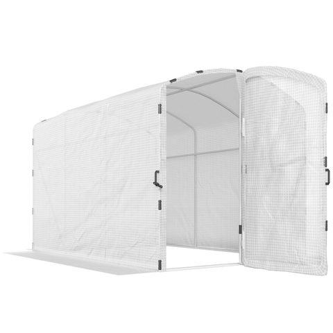 Outsunny Serre tunnel de jardin 6 m² porte bâche PE haute densité 220g/m²