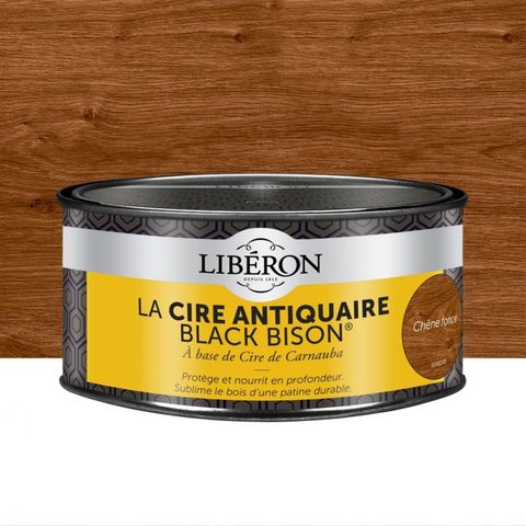 Liberon Cire pâte antiquaire black bison pour meubles chêne foncé 500ml