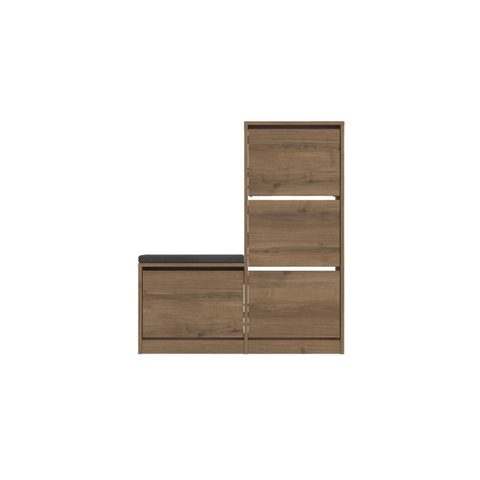 Concept Usine Meuble à chaussures avec assise - 4 rangements - bois VALES