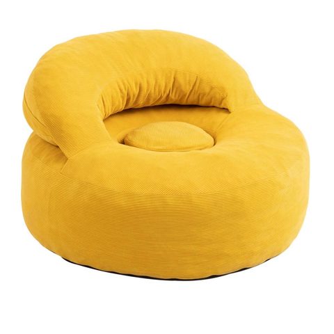 Sobuy Fauteuil relax jaune avec repose-pieds 110x125x65cm fst100-y