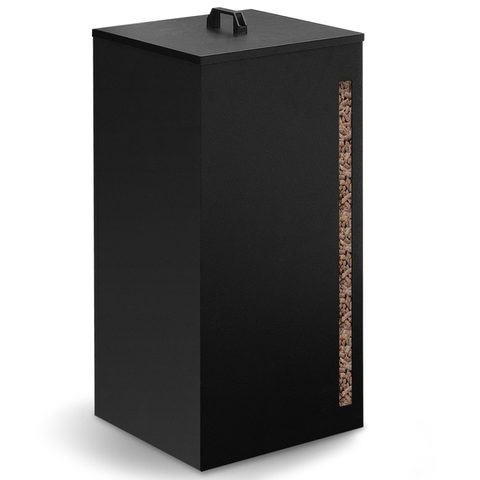 Id Market Réservoir à granulés 30 kg noir rangement à pellets 35 x 35 x 53,5 cm