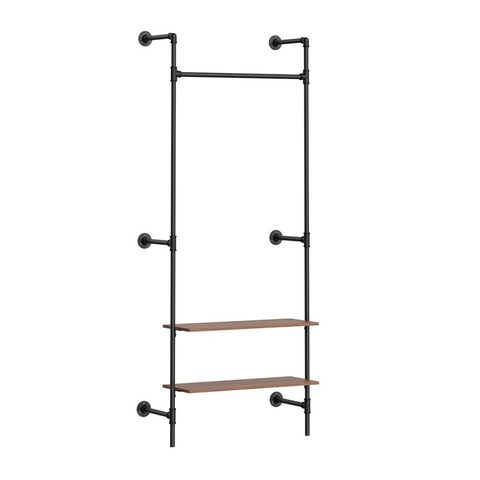 Sobuy Porte-manteaux mural avec étagères Noir 91,5x48x220cm KLS20-SCH