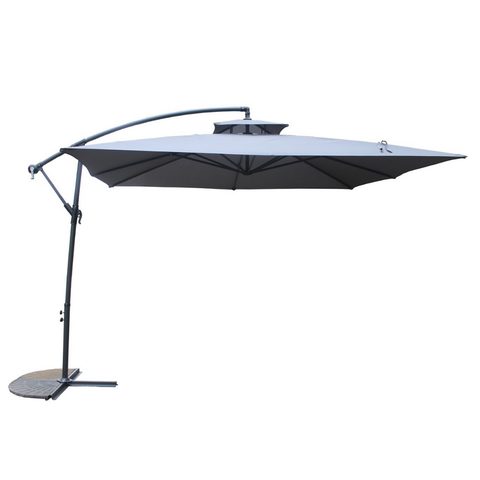 Concept Usine Parasol gris déporté carré 3 x 3 m CAPRI