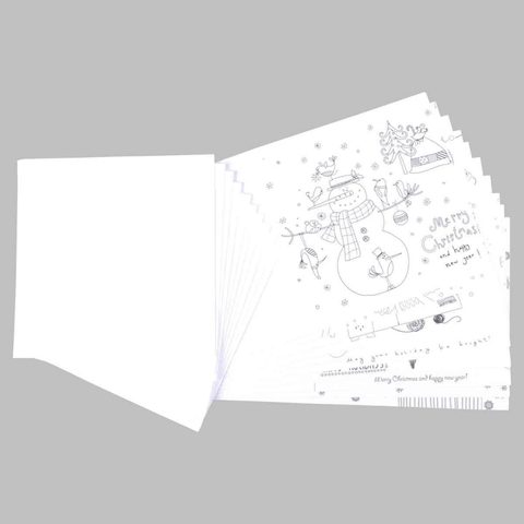 Artdesign Lot de 10 Cartes de Noël A Colorier 14cm