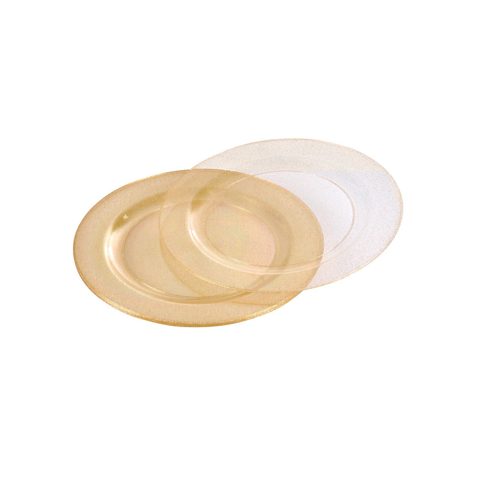 Eden Set de 6 assiettes réutilisables plastique transparent pailleté
