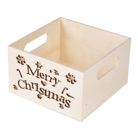 Homea Caisse à Customiser Merry Christmas 15cm
