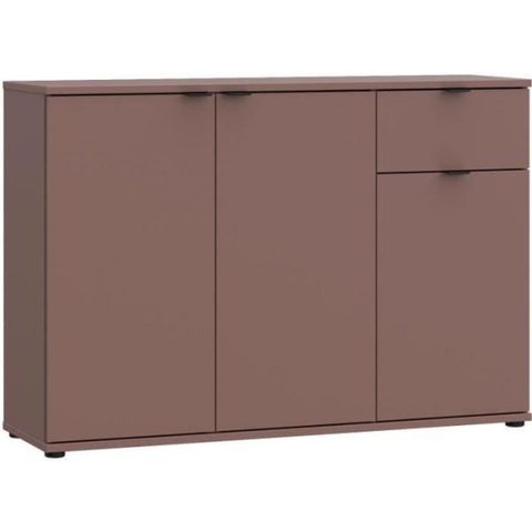 Market24 Buffet - GANYMEDE - 3 portes - 1 tiroir - Terracotta - 119 8 x 34 1 x 82 3 cm