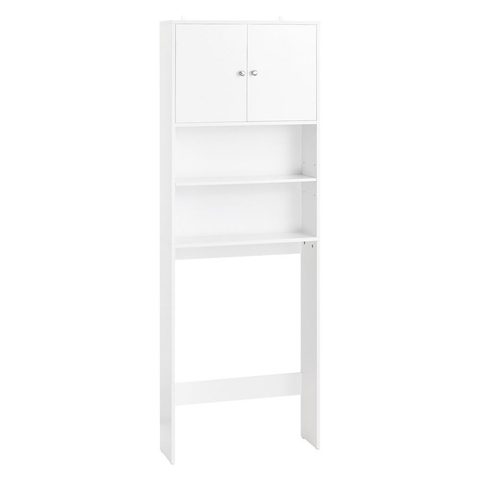 Sobuy Colonne De Salle De Bain à deux portes - Blanc - 65x20x182cm - Minimaliste - BZR165-W